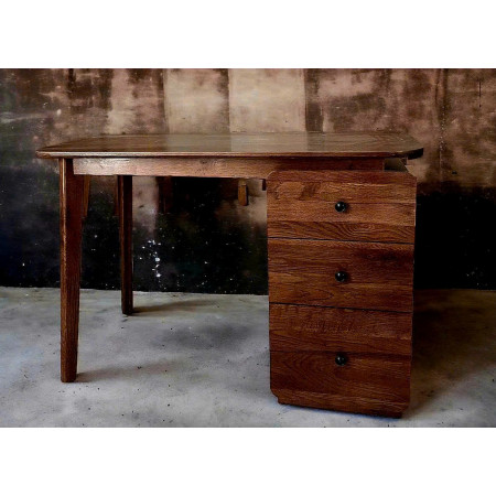 Ora Walnut : Bàn Làm Việc + 3 Ngăn Kéo Đảo Chiều